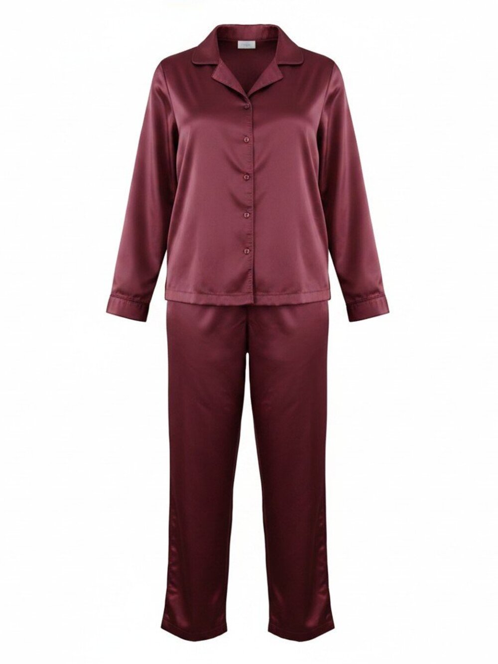 Cabernet Satin Pajama Set - Deep Wine